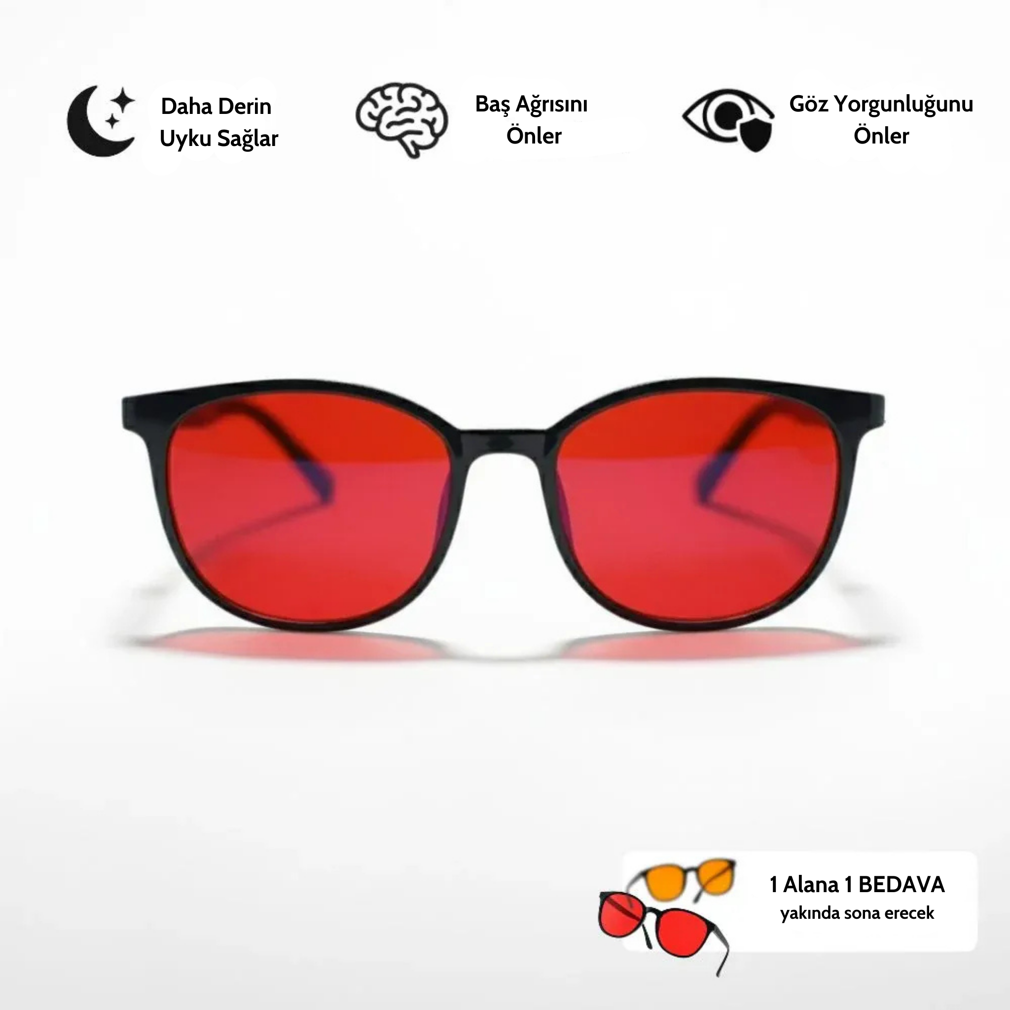LodyMood™ Unisex Kırmızı Lens Mavi Işık  Gözlük